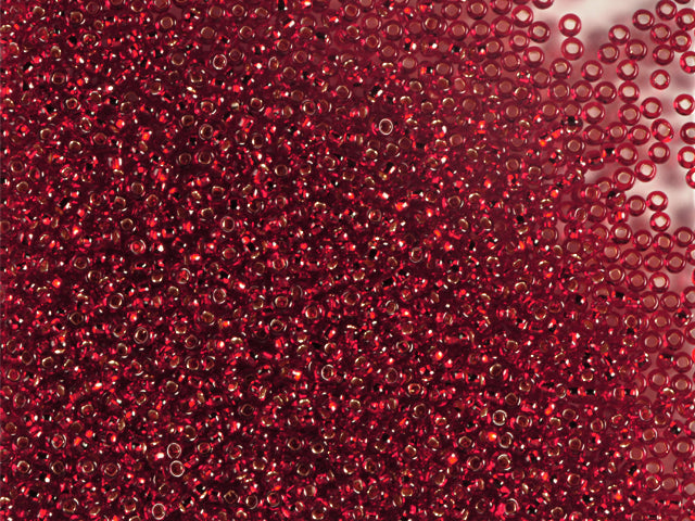 1 kg Preciosa Ornela Seed Beads Coated, Square Hole, Loose, Ruby, Silver Lined (97090), Glass, Czech Republic, OUTLET