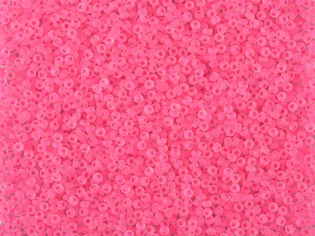 1 kg Preciosa Ornela Seed Beads Coated, Round Hole, Mat, Loose, Crystal, Neon Pink Lined (08777), Glass, Czech Republic, OUTLET