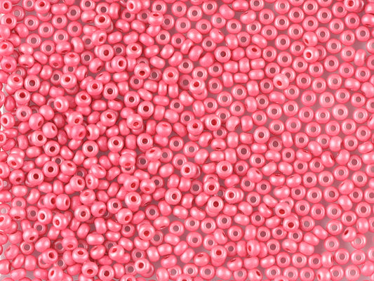 1 kg Preciosa Ornela Seed Beads Coated, Round Hole, Mat, Loose, Pink Dyed Chalkwhite, Sfinx (16699), Glass, Czech Republic, OUTLET