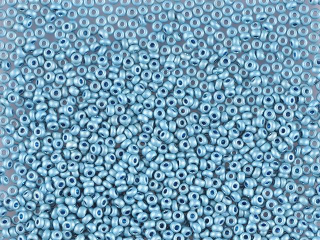 1 kg プレシオサ オルネラ シードビーズ コーティング 丸穴 マット ルース ブルーメタリック染色クリスタル (18536) ガラス チェコ共和国 アウトレット