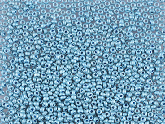 1 kg プレシオサ オルネラ シードビーズ コーティング 丸穴 マット ルース ブルーメタリック染色クリスタル (18536) ガラス チェコ共和国 アウトレット