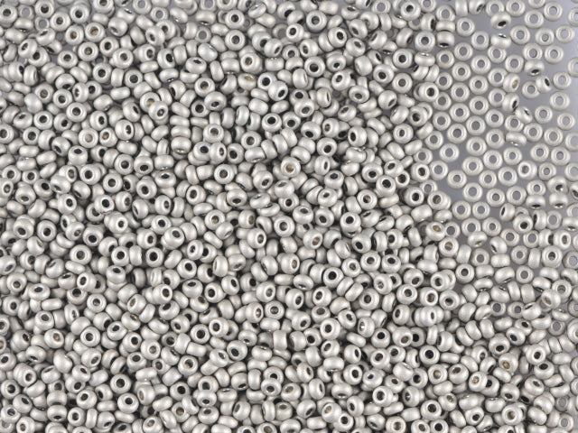 1 kg プレシオサ オルネラ シードビーズ コーティング 丸穴 マット ルース グレーメタリック染色クリスタル (18542) ガラス チェコ共和国 アウトレット