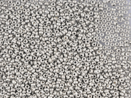 1 kg プレシオサ オルネラ シードビーズ コーティング 丸穴 マット ルース グレーメタリック染色クリスタル (18542) ガラス チェコ共和国 アウトレット