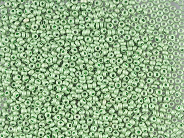 1 kg Preciosa Ornela Seed Beads Coated, Round Hole, Mat, Loose, Green Metallic Dyed Crystal (18556), Glass, Czech Republic, OUTLET