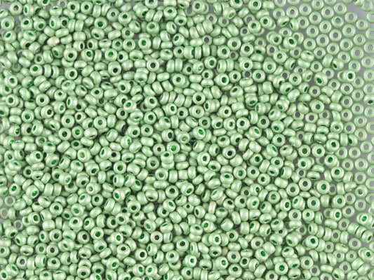 1 kg Preciosa Ornela Seed Beads Coated, Round Hole, Mat, Loose, Green Metallic Dyed Crystal (18556), Glass, Czech Republic, OUTLET