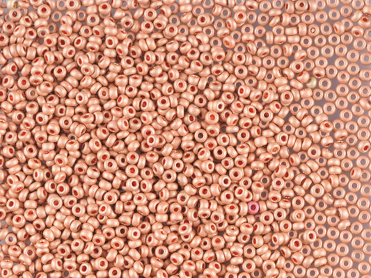 1 kg Preciosa Ornela Seed Beads Coated, Round Hole, Mat, Loose, Orange Metallic Dyed Crystal (18589), Glass, Czech Republic, OUTLET