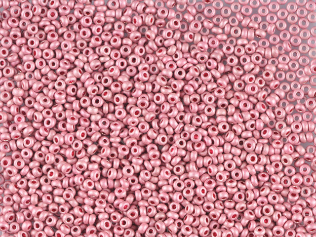 Wholesale (1kg / 500g) Preciosa Ornela Seed Beads Coated, Round Hole, Mat, Loose, Pink Metallic Dyed Crystal (18595), Glass, Czech Republic, OUTLET
