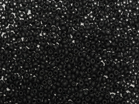 1 kg Preciosa Ornela Seed Beads Coated, Round Hole, Mat, Loose, Black (23980), Glass, Czech Republic, OUTLET