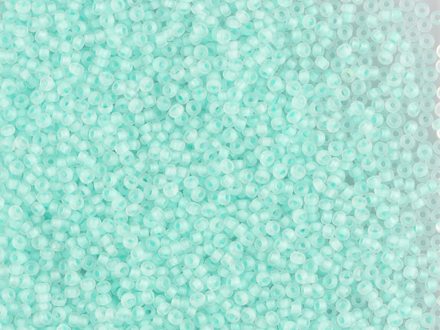 1 kg Preciosa Ornela Seed Beads Coated, Round Hole, Mat, Loose, Crystal, Colour Lined Green (38353), Glass, Czech Republic, OUTLET