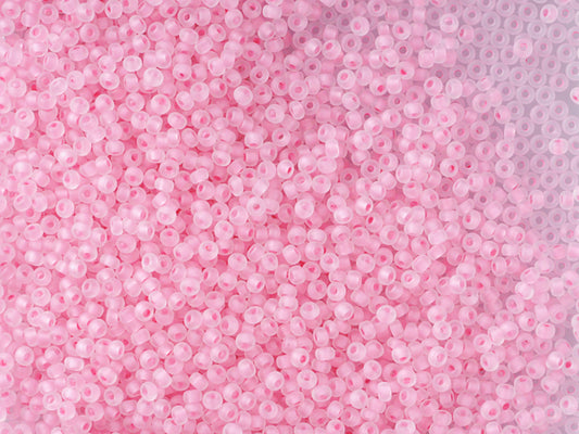 Wholesale (1kg / 500g) Preciosa Ornela Seed Beads Coated, Round Hole, Loose, Crystal, Colour Lined Pink (38394), Glass, Czech Republic, OUTLET