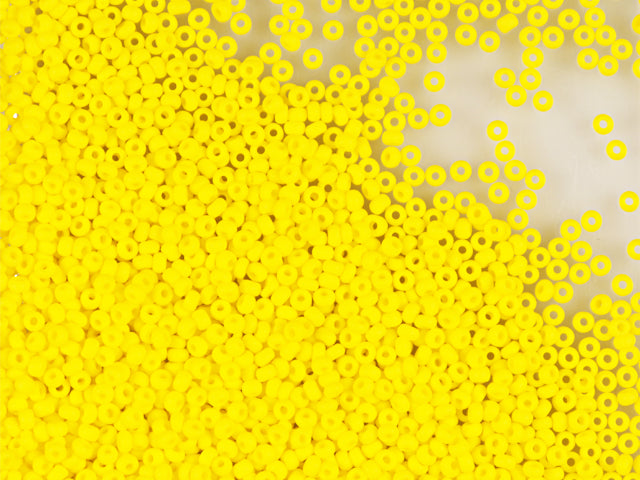 1 kg Preciosa Ornela Seed Beads Coated, Round Hole, Mat, Loose, Opaque Yellow "Limon" (83110), Glass, Czech Republic, OUTLET