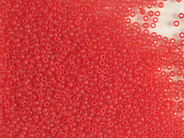 1 kg プレシオサ オルネラ シードビーズ コーティング 丸穴 マット ばら売り 透明レッド (90070) ガラス製 チェコ共和国 アウトレット