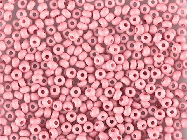 1 kg Preciosa Ornela Seed Beads Coated, Round Hole, Mat, Loose, Pink Dyed Chalkwhite (07303), Glass, Czech Republic, OUTLET