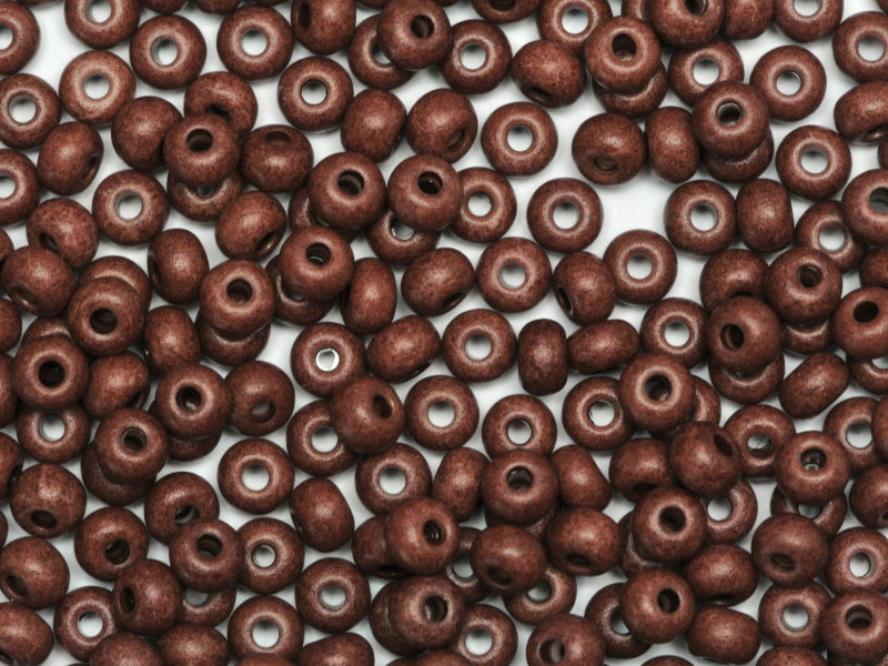 1 kg Preciosa Ornela Seed Beads Coated, Round Hole, Mat, Loose, Dark Brown Intensive Dyed Chalkwhite (16A19), Glass, Czech Republic, OUTLET