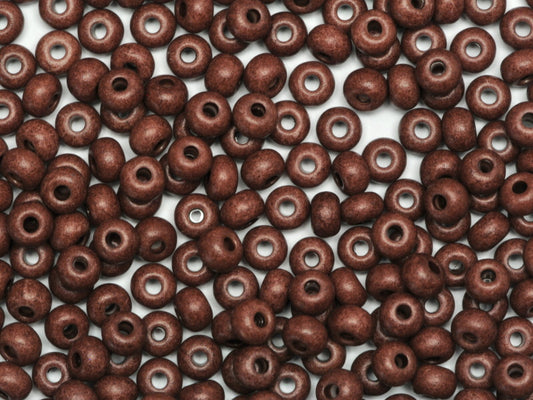 Wholesale (1kg / 500g) Preciosa Ornela Seed Beads Coated, Round Hole, Mat, Loose, Dark Brown Intensive Dyed Chalkwhite (16A19), Glass, Czech Republic, OUTLET