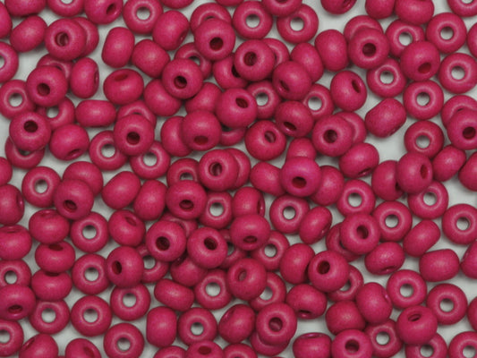 Wholesale (1kg / 500g) Preciosa Ornela Seed Beads Coated, Round Hole, Mat, Loose, Pink Intensive Dyed Chalkwhite (16A26), Glass, Czech Republic, OUTLET