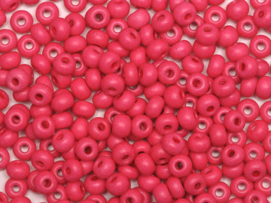 1 kg Preciosa Ornela Seed Beads Coated, Round Hole, Mat, Loose, Pink Intensive Dyed Chalkwhite (16A77), Glass, Czech Republic, OUTLET