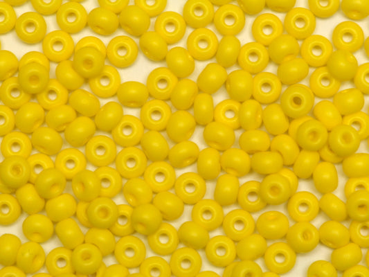 1 kg Preciosa Ornela Seed Beads Coated, Round Hole, Mat, Loose, Yellow Intensive Dyed Chalkwhite (16A86), Glass, Czech Republic, OUTLET