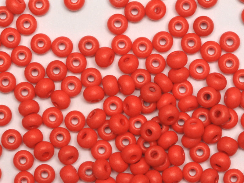 1 kg Preciosa Ornela Seed Beads Coated, Round Hole, Mat, Loose, Orange Intensive Dyed Chalkwhite (16A91), Glass, Czech Republic, OUTLET