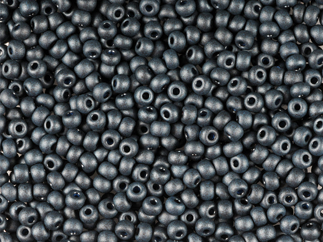 1 kg プレシオサ オルネラ シードビーズ コーティング 丸穴 マット ルース ブルーパール 黒染め (28936) ガラス チェコ共和国 アウトレット