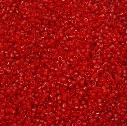 Miyuki DELICA Seed Beads Rocailles, Semi matte transparent red dyed (# DB0774), Glass, Japan