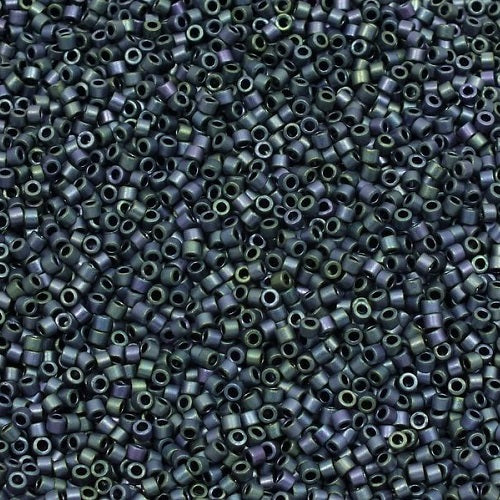 Miyuki DELICA Seed Beads Rocailles, Matte Metallic Blueberry Gold Iris (# DB1052), Glass, Japan