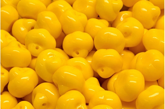 奥特莱斯 10克梨形珠子，12 x 12毫米，不透明黄色（93100），玻璃，捷克共和国