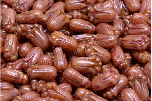 アウトレット 10グラム チューリップバッドビーズ、12 x 8 mm、ホワイトローズラスタースポット（02010-65327）、ガラス、チェコ共和国