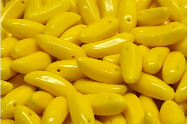 Banana Beads, Bright Yellow (83130), Glass, Czech Republic