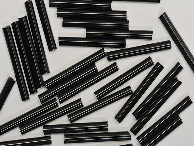 1 kg Preciosa Ornela Bugles、丸穴、丸い表面、ばら売り、黒 (23980)、ガラス、チェコ共和国、アウトレット