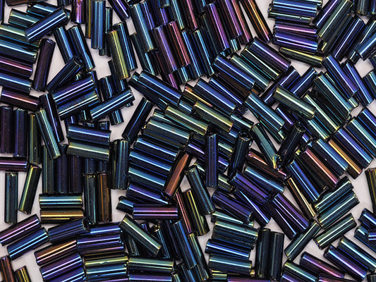 1 kg プレシオサ オルネラ ビューグル、丸穴、丸い表面、ばら売り、ブルーアイリス (59135)、ガラス、チェコ共和国、アウトレット