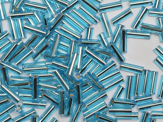 1 kg プレシオサ オルネラ ビューグル、ラウンドホール、ラウンドサーフェス、ルース、アクアマリン、シルバーライニング (67010)、ガラス、チェコ共和国、アウトレット