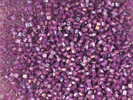 1 kg Preciosa Ornela 2-Cut Rocaille, Loose, Lt. Amethyst, Colour Lined Violet, Rainbow (24012), Glass, Czech Republic, OUTLET