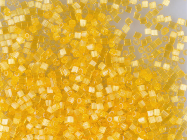Wholesale (1kg / 500g) Preciosa Ornela 3-Cut Rocaille, Round Hole, Loose, Yellow 3 Dyed Satin (05681), Glass, Czech Republic, OUTLET