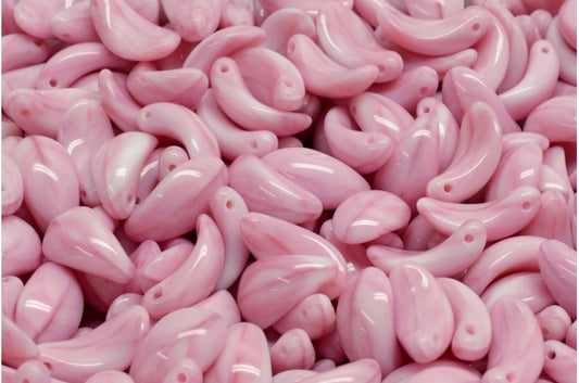 奥特莱斯 10克 弧形花瓣珠，7 x 13 毫米，粉色 (07724)，玻璃，捷克共和国