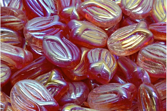 奥特莱斯 10 克迷你郁金香珠，16 x 11 毫米，R0098 Ab Full（2X 侧面）(R0098-28703)，玻璃，捷克共和国