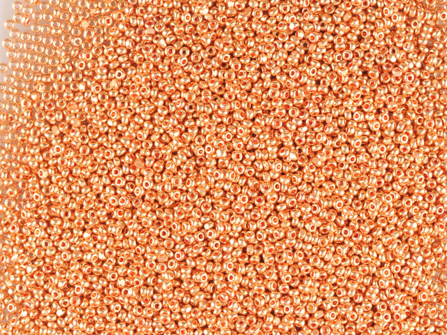 1 kg Preciosa Ornela Seed Beads Coated, Round Hole, Loose, Gold Metallic (18305), Glass, Czech Republic, OUTLET