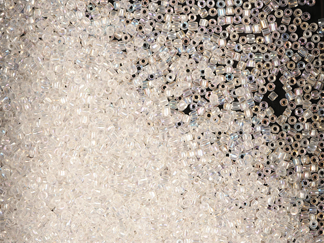 1 kg Preciosa Ornela 3-Cut Rocaille, Round Hole, Loose, Crystal, Rainbow (58205), Glass, Czech Republic, OUTLET