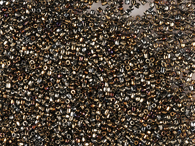 1 kg Preciosa Ornela 3-Cut Rocaille, Round Hole, Loose, Brown Iris (59115), Glass, Czech Republic, OUTLET