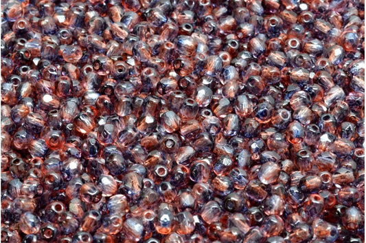 Faceted Round Fire Polished Beads, Crystal 48021 (00030-48021), Glass, Czech Republic