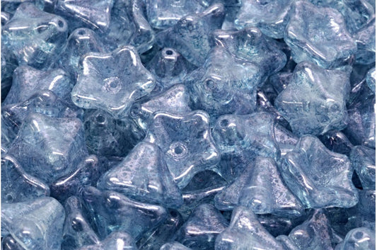 Petunia Flower Beads, Crystal Terracotta Blue (00030-15464), Glass, Czech Republic