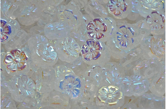 OUTLET 10 grams Mallow Flower, 10 x 10 mm, Crystal Ab Full (2X Side) (00030-28703), Glass, Czech Republic