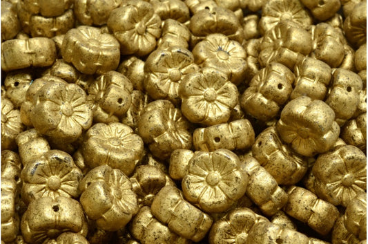 Mallow Flower, Crystal Dirty Gold (00030-04302), Glass, Czech Republic