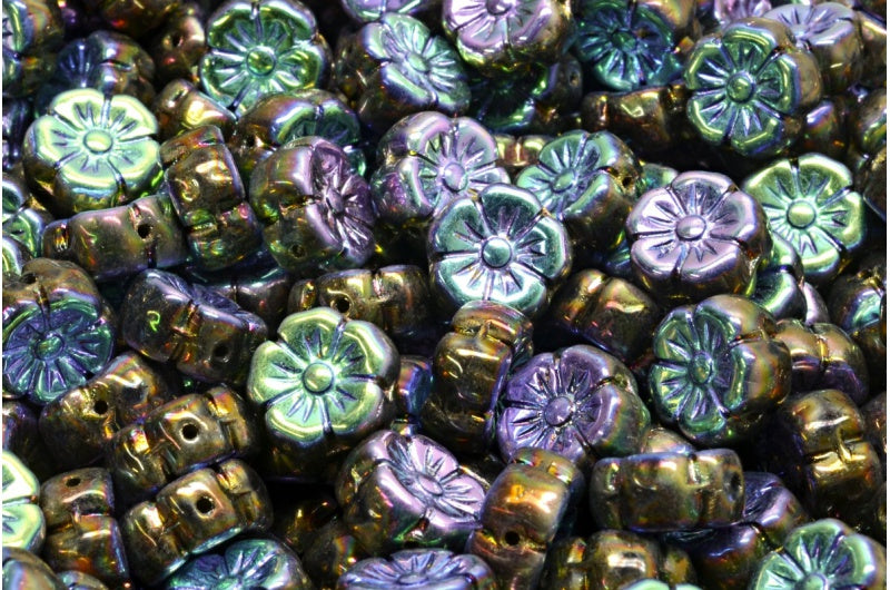 Mallow Flower，Crystal Gold Ab Full（2X Side）（00030-26443-28703），玻璃，捷克共和国