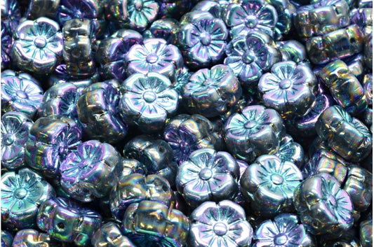 アウトレット 10グラム マロウフラワー、10 x 10 mm、クリスタル 27003 Ab フル（2Xサイド）（00030-27003-28703）、ガラス、チェコ共和国