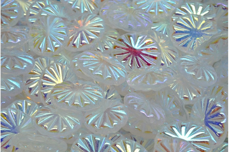 OUTLET 10克扁平椭圆珠，水晶AB全珠（2倍侧面）（00030-28703），玻璃，捷克共和国