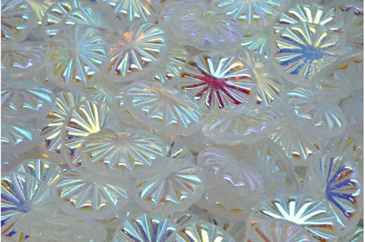 OUTLET 10 grams Flat Oval Beads, Crystal Ab Full (2X Side) (00030-28703), Glass, Czech Republic