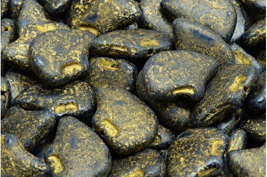 Eisbär, schwarz geätzt mit Gold ausgekleidet (23980-etch-54302), Glas, Tschechische Republik