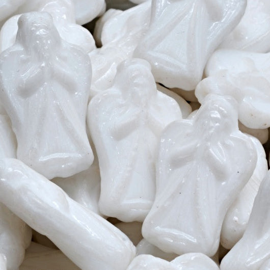 OUTLET 250g Angel Beads, 23 x 13 mm, White (02010), Glass, Czech Republic