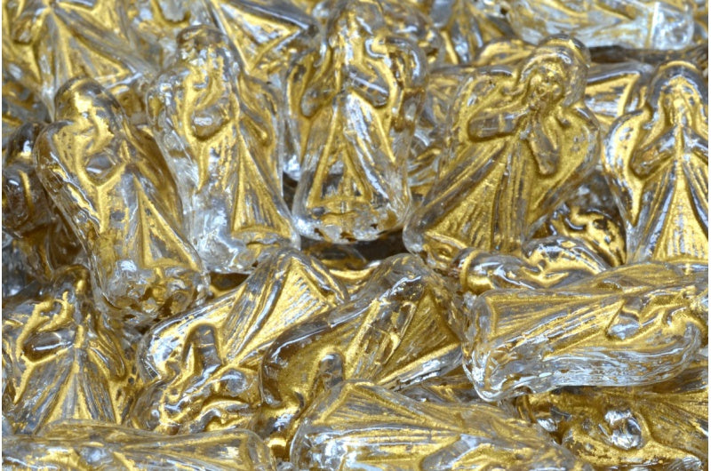 Angel Beads, Crystal Gold Lined (00030-54302), Glass, Czech Republic